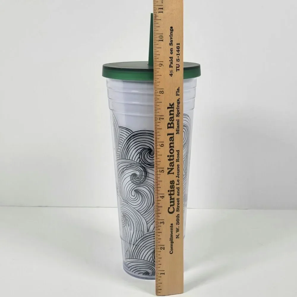 Starbucks‎ Ink Waves Cold Coffee Tumbler Cup Abstract Dot Siren Logo  24oz